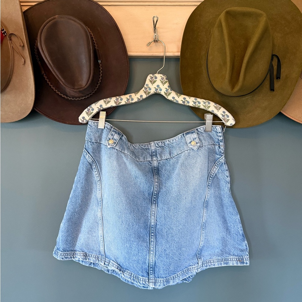 FREE PEOPLE We The Free Runaway Denim mini Skirt sz 32 - Picture 4 of 9